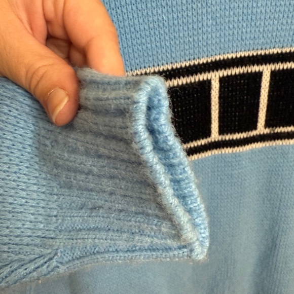 Yamaha Original Molly Design Blue Turtleneck Sweater with Black & White Stripes - Picture 4 of 12